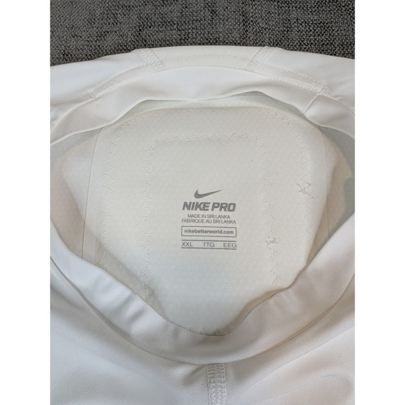 Nike Pro Dri-Fit Shirt Mens XXL White Sleeveless Training Tank Top Compression - Picture 6 of 7